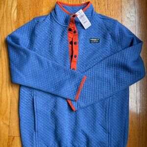 L.L. Bean Kids' Quilted Quarter-Snap Pullover - Rustic Blue - M 10/12 WITH TAGS!